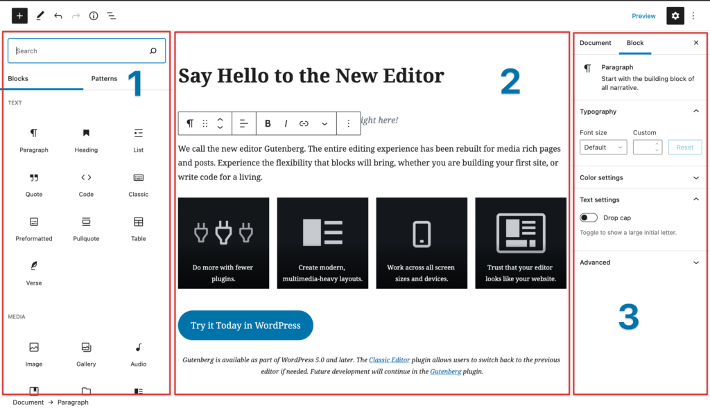 Wordpress block editor